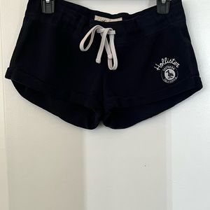 Navy blue shorts.